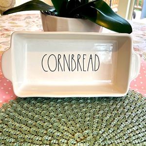 New Rae Dunn Cornbread Dish with Handles. Dishwasher & Microwave safe.